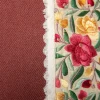 Cuscino quadrato Costumbres in cotone beige con strisce marroni e floreali
