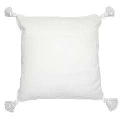 Cuscino quadrato Costumbres in cotone bianco e raso rosso
