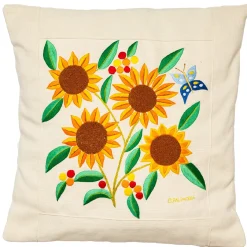 Cuscino quadrato Extra Superior S in cotone con ricamo floreale