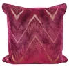 Cuscino quadrato Fiammato in velluto fucsia