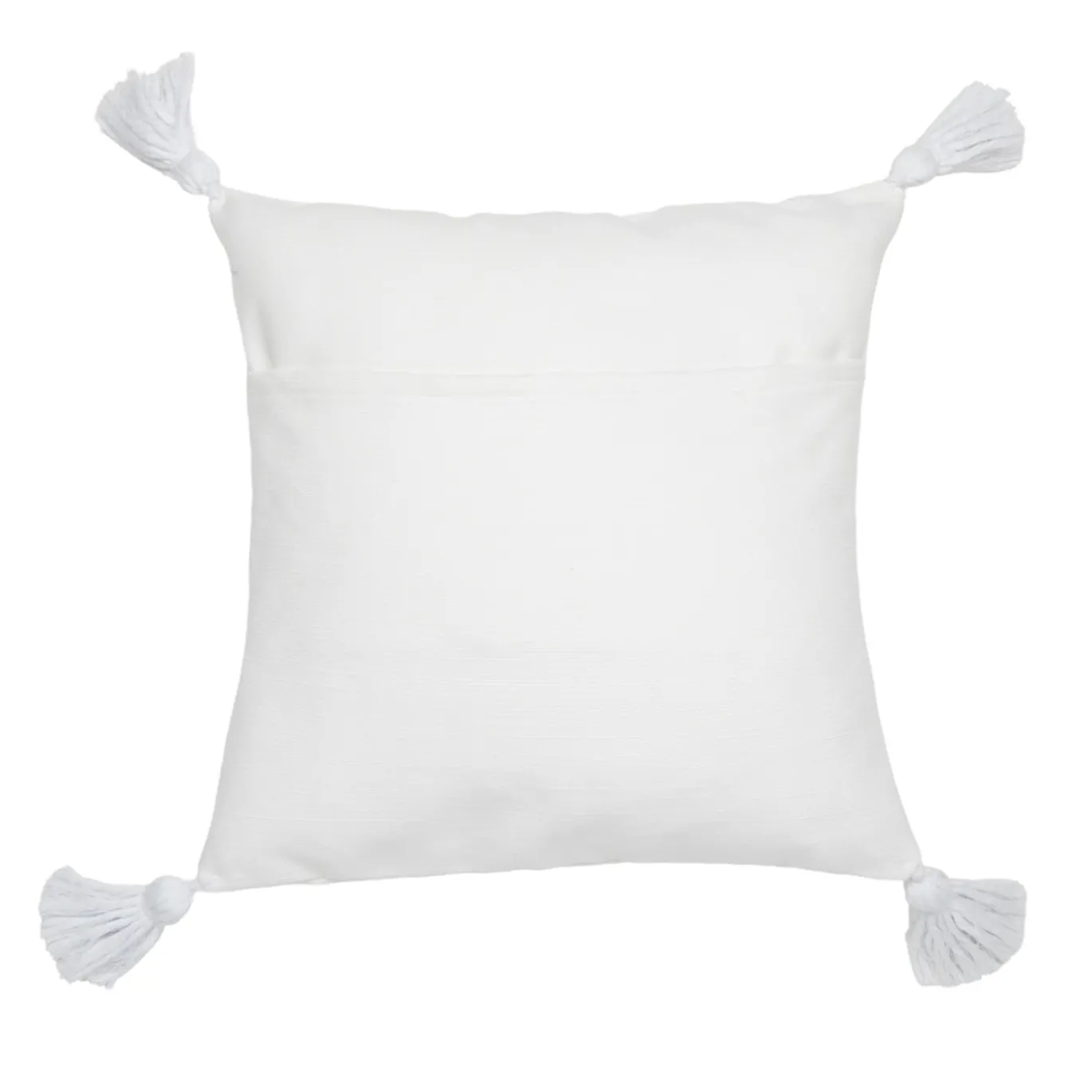 Cuscino quadrato in cotone bianco con ricamo floreale