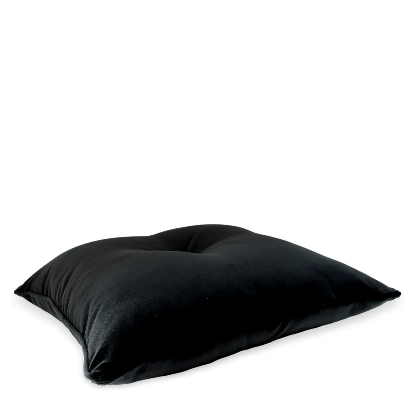 Cuscino quadrato in velluto nero Carrè