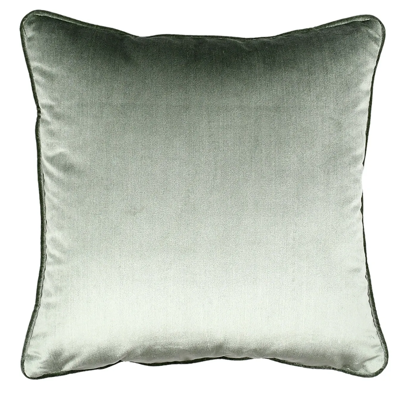 Cuscino Quadrato in Velluto Verde con Rifinitura a Piping