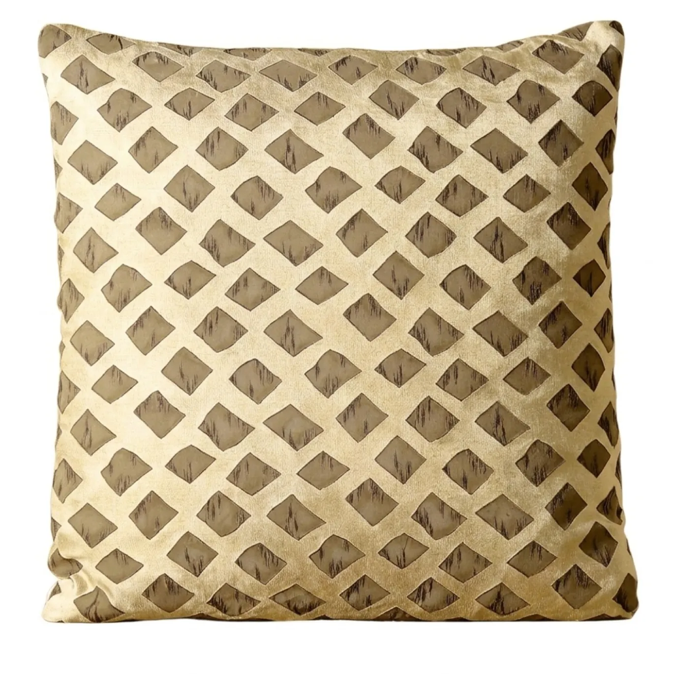 Cuscino quadrato Lusinga in lino e viscosa color oro