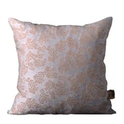 Cuscino quadrato Murcia in jacquard argentato e marrone