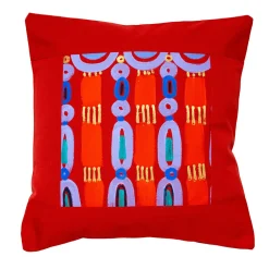 Cuscino quadrato per interni ed esterni Colores Cornice rosso in acrilico #1