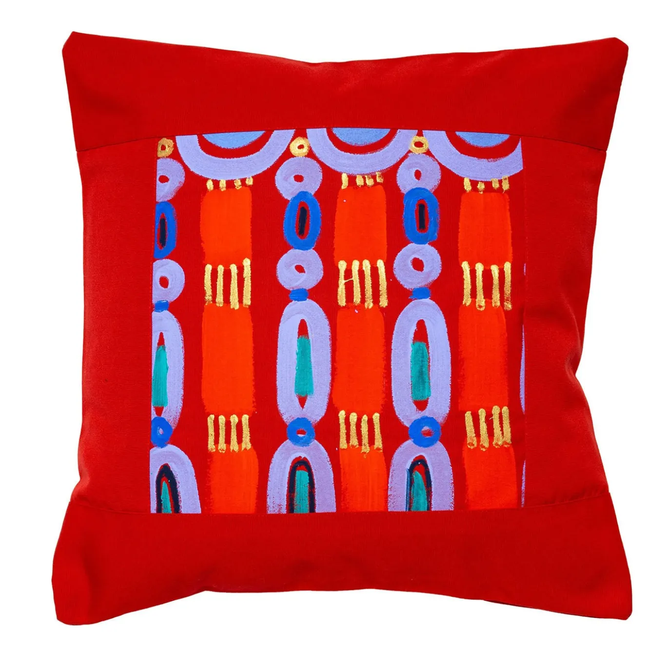 Cuscino quadrato per interni ed esterni Colores Cornice rosso in acrilico #1