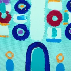 Cuscino quadrato per interni ed esterni Colores Striscia azzurro in acrilico #2