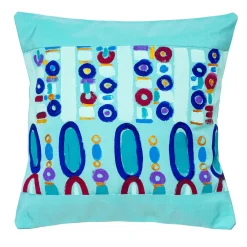 Cuscino quadrato per interni ed esterni Colores Striscia azzurro in acrilico #2
