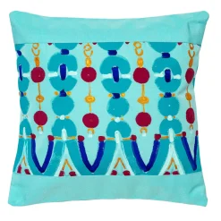 Cuscino quadrato per interni ed esterni Colores Striscia azzurro in acrilico #1