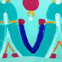 Cuscino quadrato per interni ed esterni Colores Striscia azzurro in acrilico #1