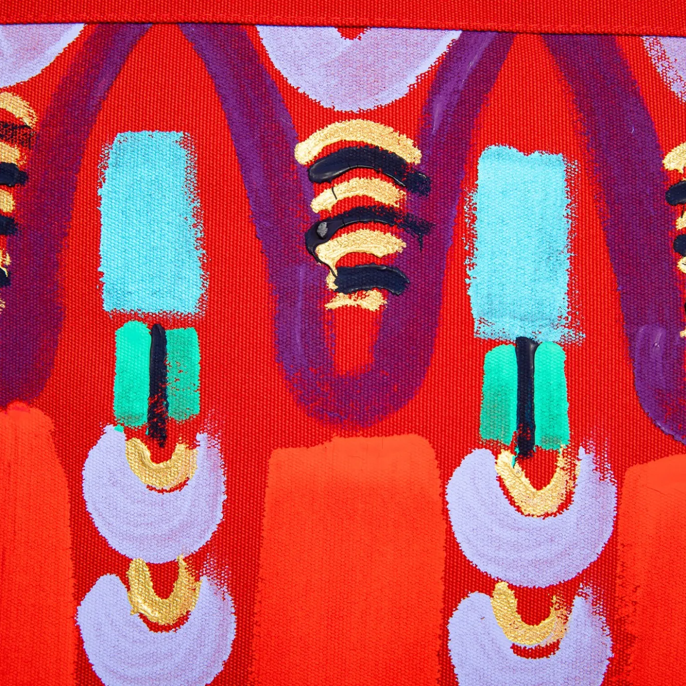 Cuscino quadrato per interni ed esterni Colores Cornice rosso in acrilico #3