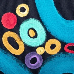 Cuscino quadrato per interni ed esterni Colores Striscia nero in acrilico