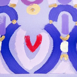 Cuscino quadrato per interni ed esterni Colores Striscia viola in acrilico