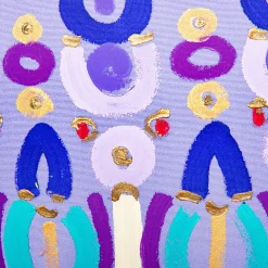 Cuscino quadrato per interni ed esterni Colores Striscia viola in acrilico
