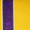 Cuscino quadrato Superior in cotone con righe gialle e viola e ricamo
