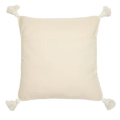 Cuscino quadrato Superior in cotone con righe gialle e viola e ricamo