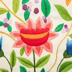 Cuscino quadrato Superior S in cotone con ricamo floreale