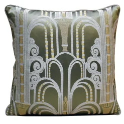 Cuscino quadrato Walls Lampas verde giada