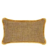 Cuscino rettangolare con frange gialle