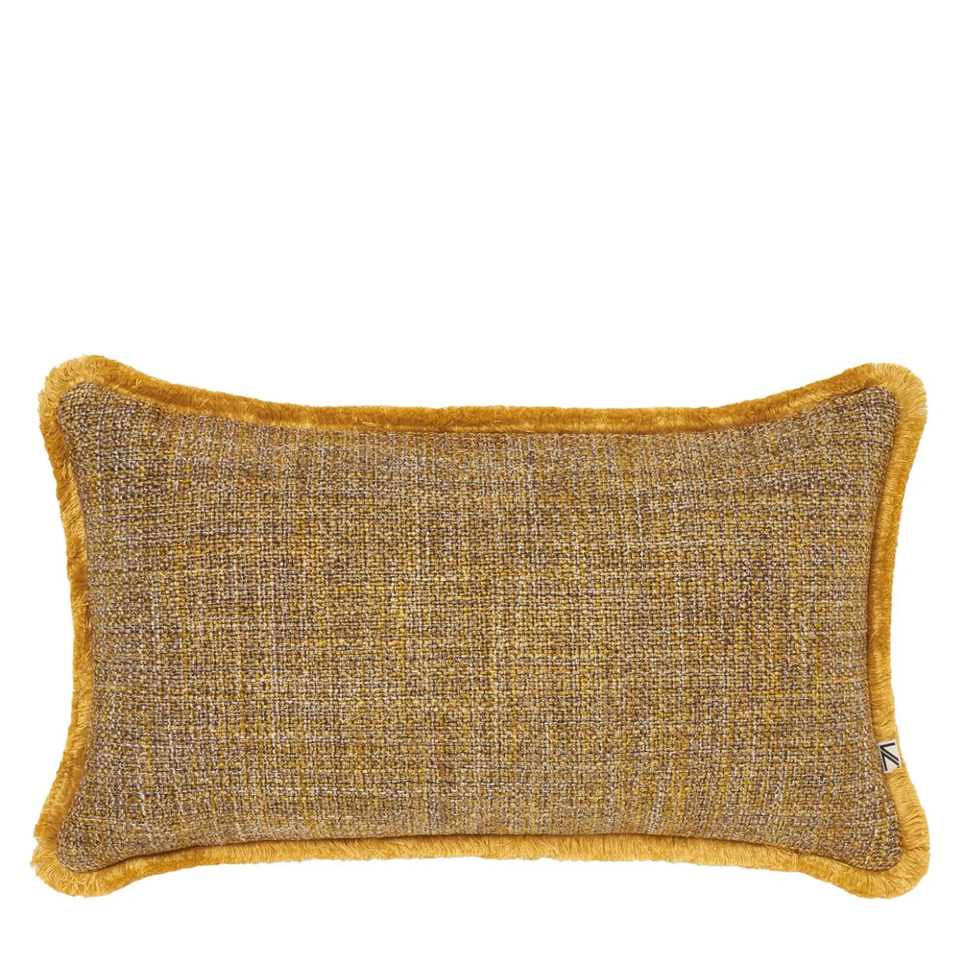 Cuscino rettangolare con frange gialle