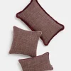 Cuscino rettangolare con frange Bordeaux
