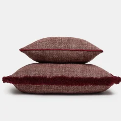 Cuscino rettangolare con frange Bordeaux