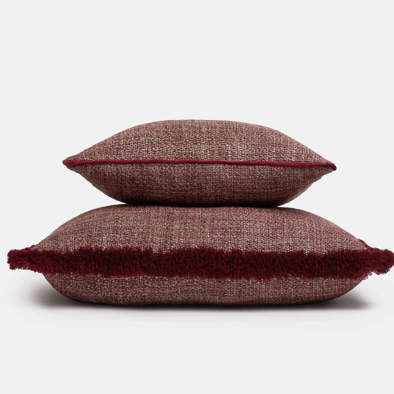 Cuscino rettangolare con frange Bordeaux