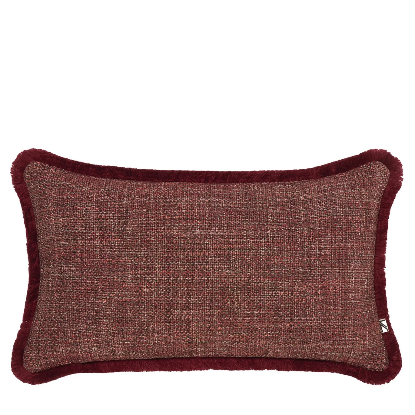 Cuscino rettangolare con frange Bordeaux