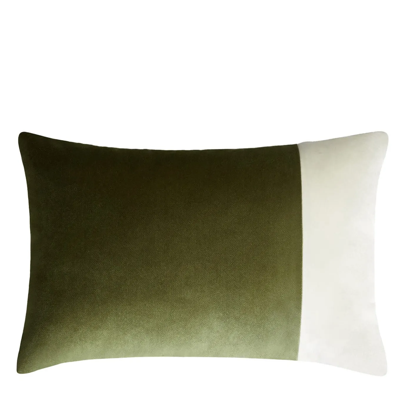 Cuscino rettangolare doppio verde e bianco