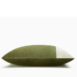 Cuscino rettangolare doppio verde e bianco