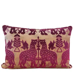 Cuscino rettangolare Fiere in velluto fucsia