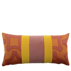 Cuscino rettangolare Nastro in tessuto jacquard e velluto di cotone