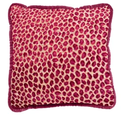 Cuscino reversibile in velluto Couture rosso e leopardo Glam