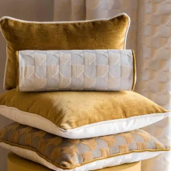 Cuscino Roll Rullo in tessuto jacquard Pied-De-Poule