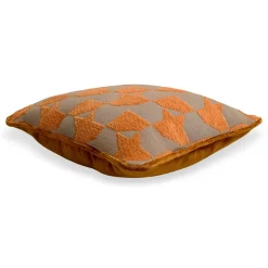 Cuscino Sqaurare Carrè Senape in tessuto jacquard Pied-De-Poule