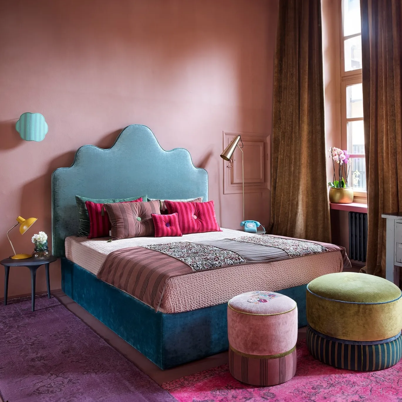 Cuscino Sweet Pillow rettangolare a righe rosa antico
