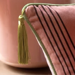 Cuscino Sweet Pillow rettangolare a righe rosa antico