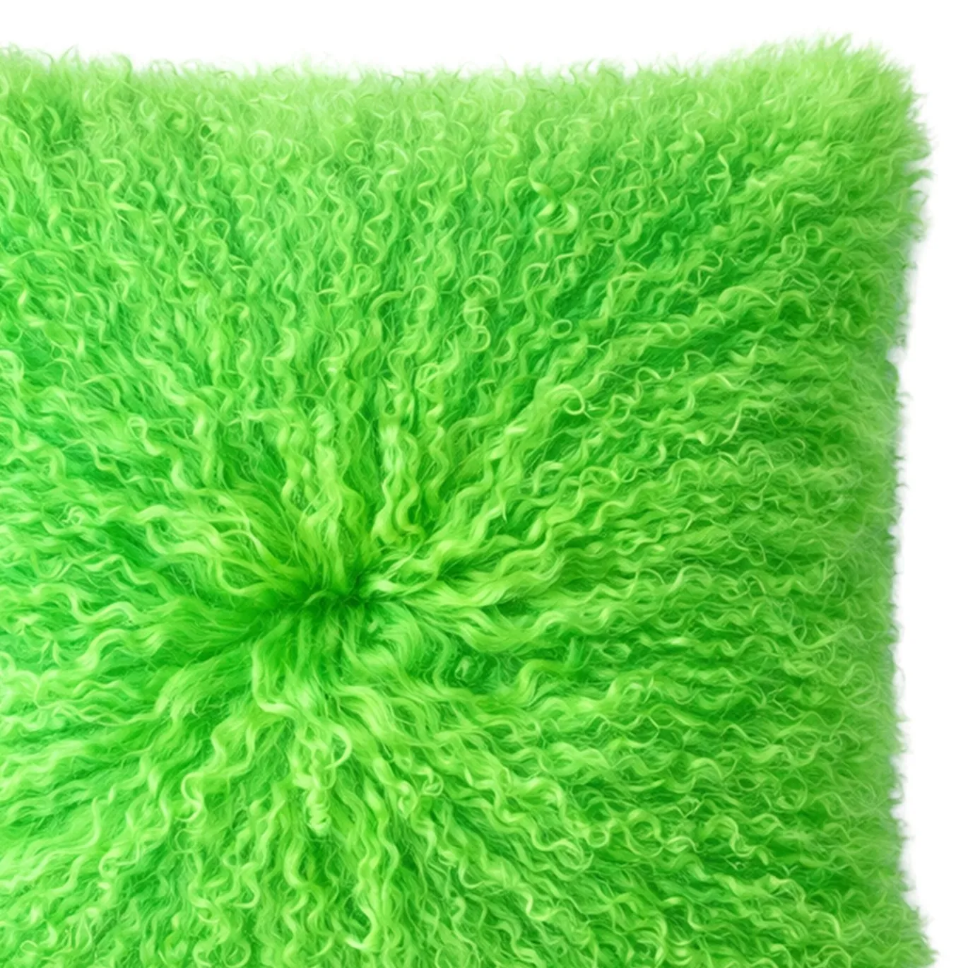 Cuscino Velum in lana di agnello mongolo verde wasabi