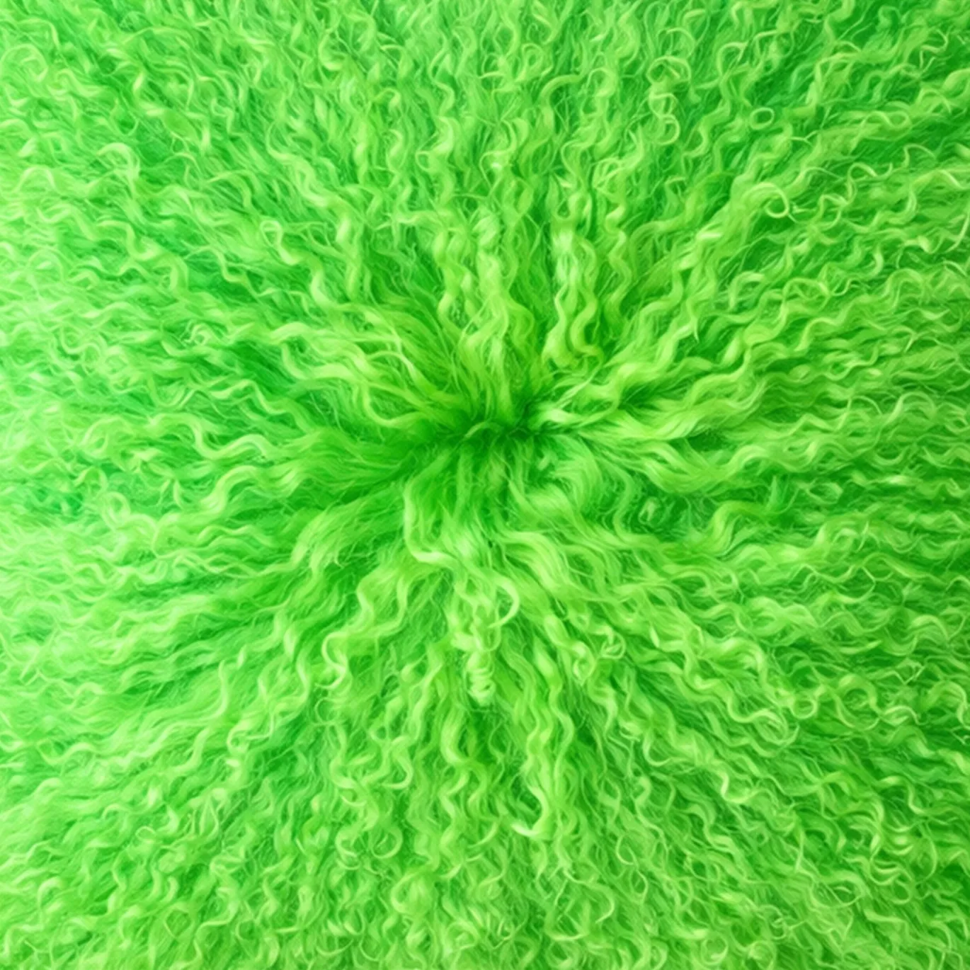 Cuscino Velum in lana di agnello mongolo verde wasabi