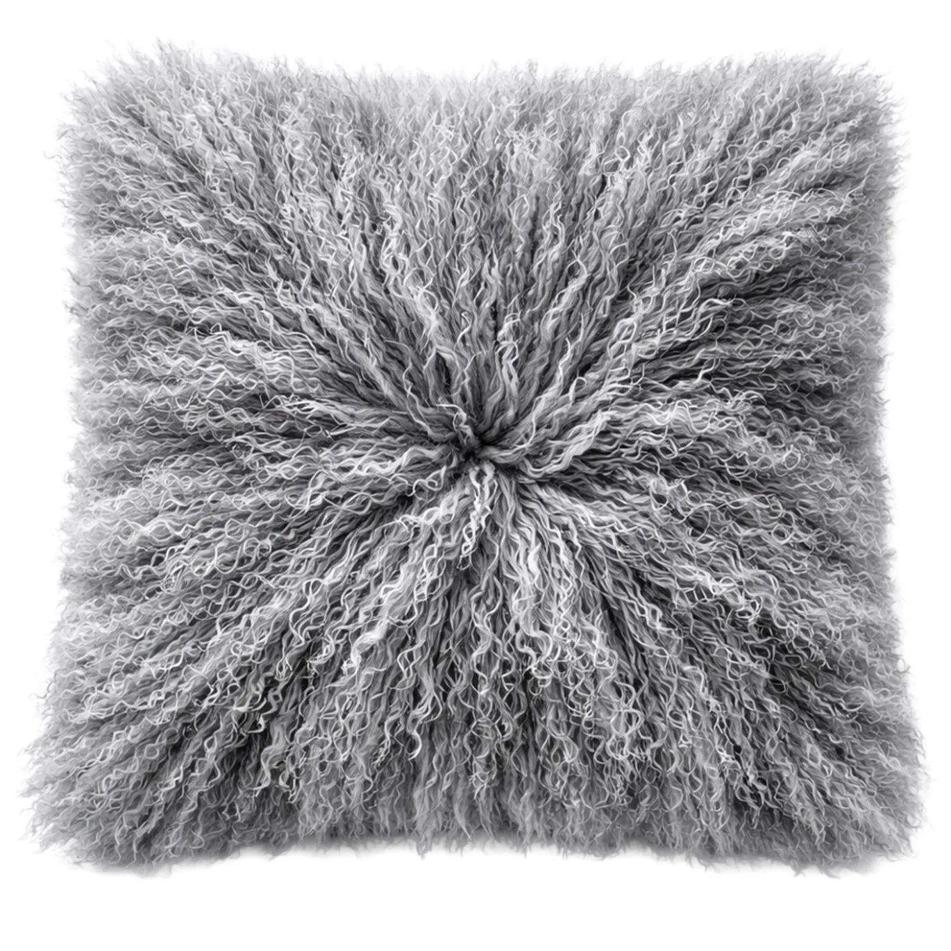 Cuscino Velum in lana di agnello mongolo grigio gelo