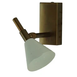 Dalia Lampada da Parete Ottone Finitura Bronzo con Paralume Bianco