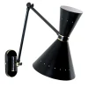 Diva M217-2 Lampada da parete nera con braccio snodato di Michele Böna