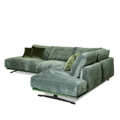 Divano angolare con Free Side verde