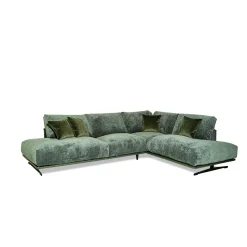 Divano angolare con Free Side verde