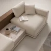 Divano Azaru Bianco con Inserti in Rovere e Travertino