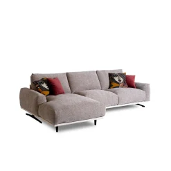 Divano Boboli con chaise longue grigio chiaro