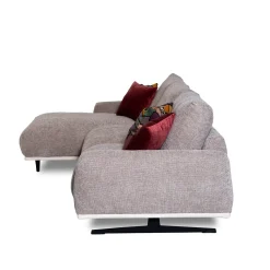 Divano Boboli con chaise longue grigio chiaro