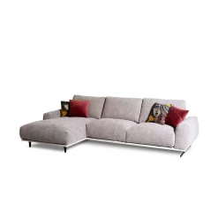 Divano Boboli con chaise longue grigio chiaro