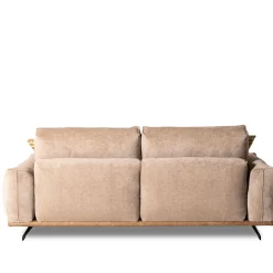 Divano Boboli in Tessuto Beige e Pelle Cammello
